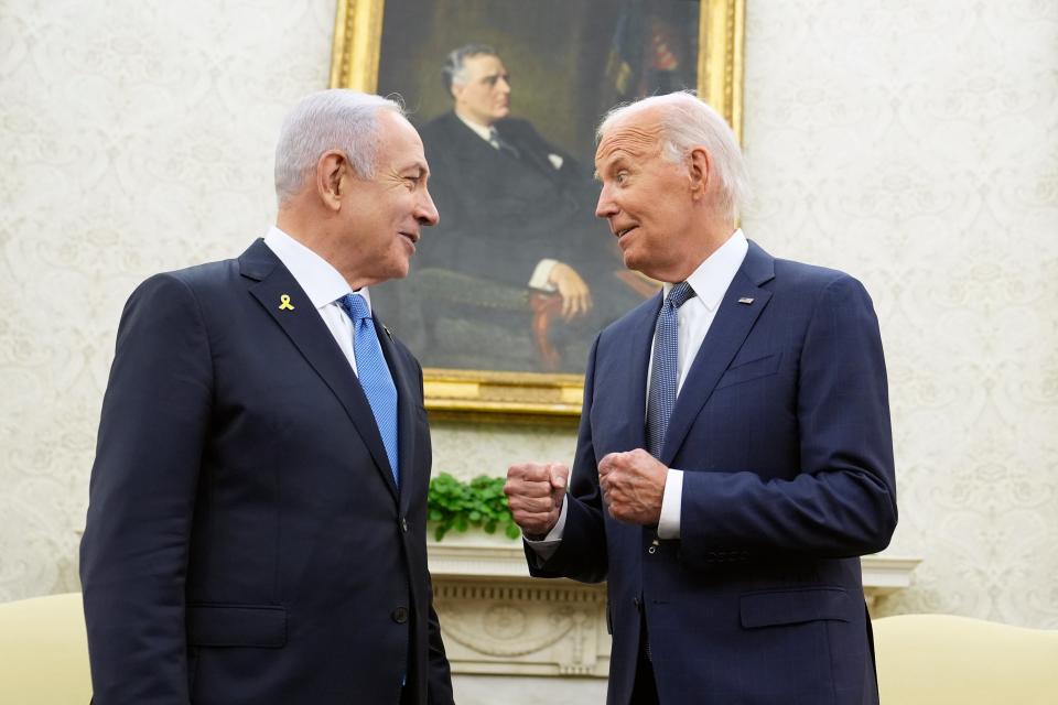 Biden called Netanyahu a ‘son of a b***’, according to upcoming book by US journalist Bob Woodward (AP)