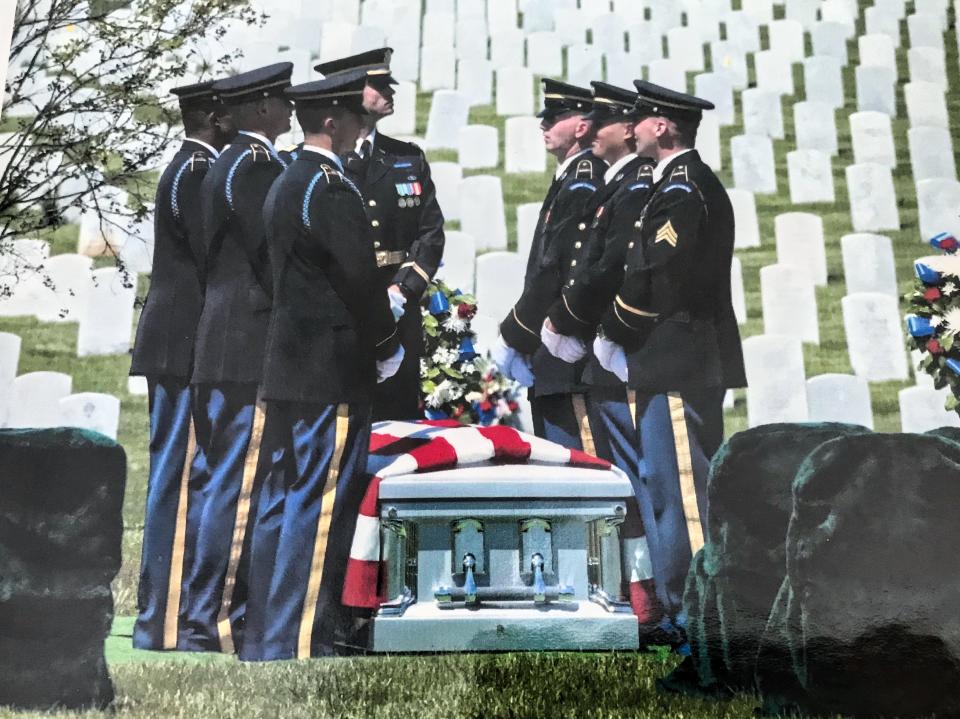 Army Air Force Private First Class Byron Durham is buried at Arlington National Cemetery. His plane was lost in 1944 during World War II. His daughter, Bobbie Jean, who was just 1 month old when he went to war, learned his remains had been found in 2001.