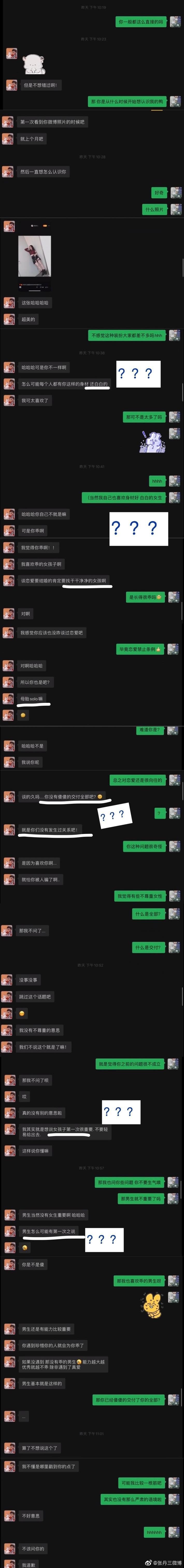 張丹三公布截圖畫面。（翻攝自張丹三微博）