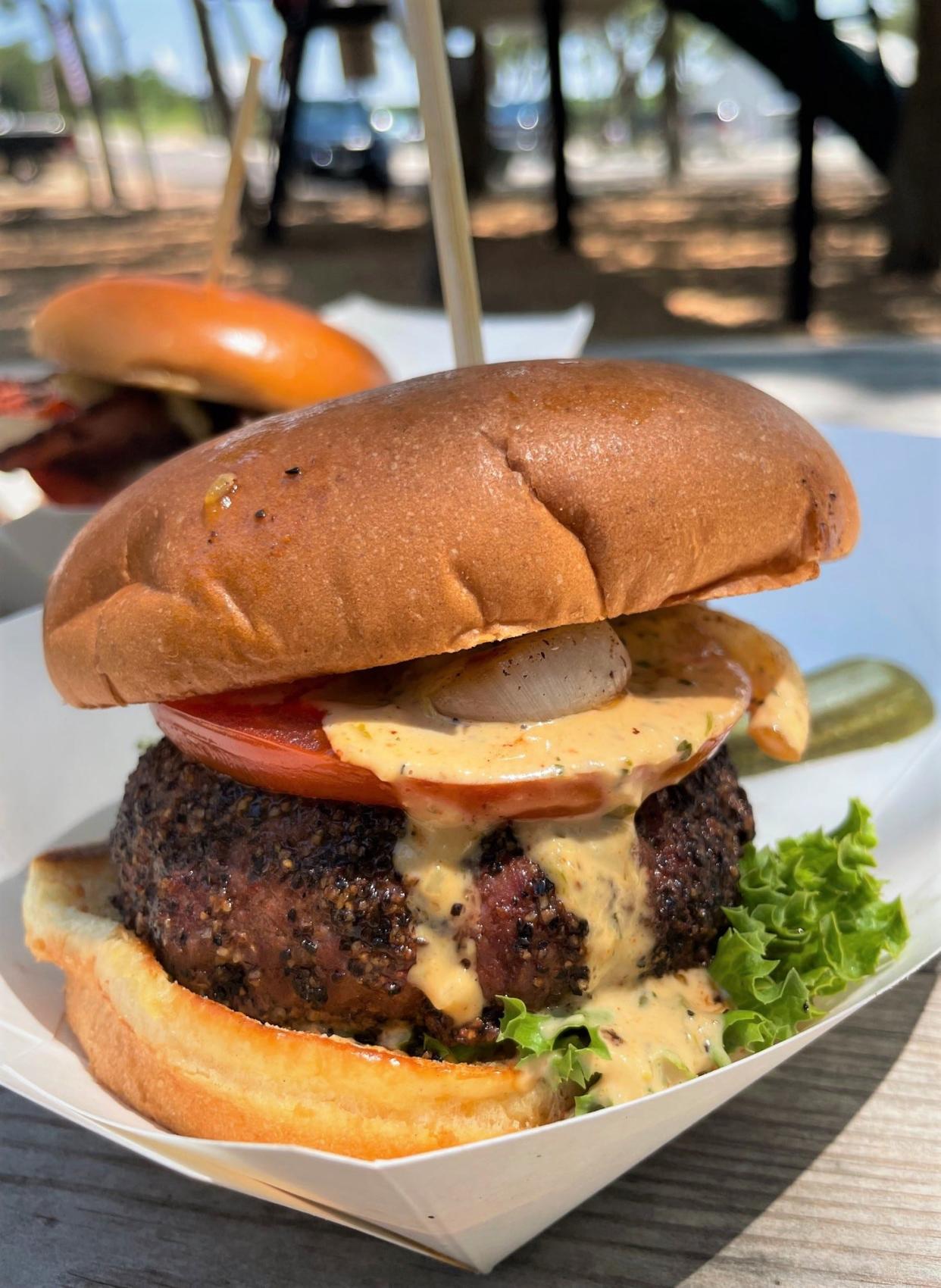 The Mo Money burger is a smoked half-pound beast.