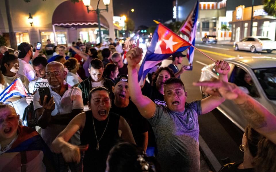 Cubans in Miami protest against the deteriorating situation at home
