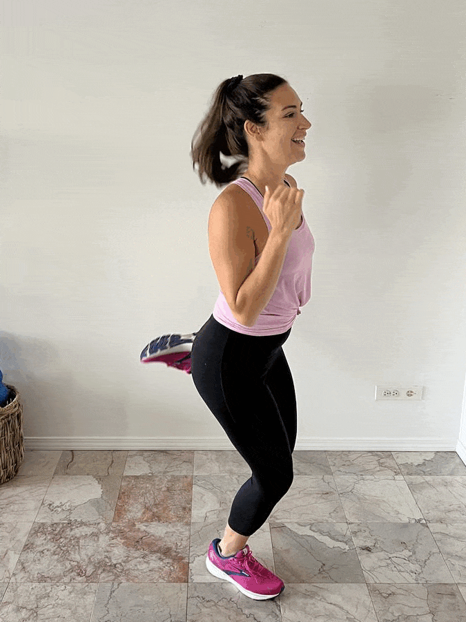 Jogging butt kicks exercise