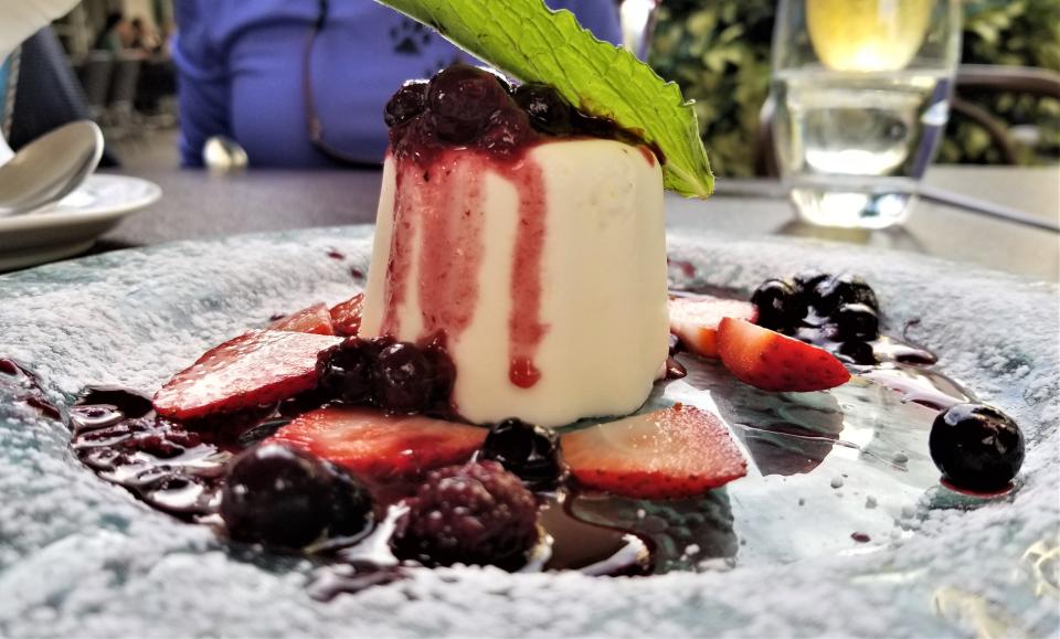 Panna cotta with mixed berries at Cafe Epicure in downtown Sarasota.