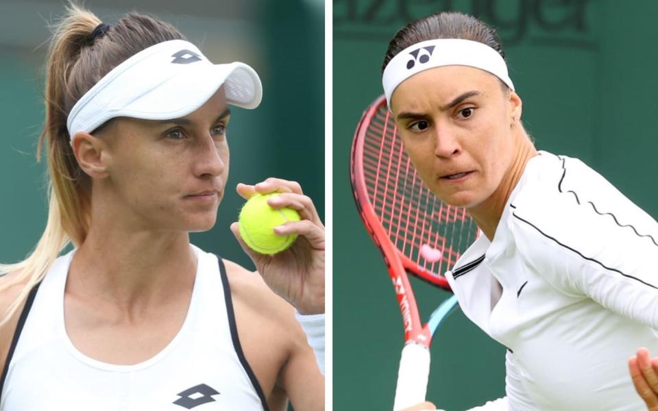 Lesia Tsurenko and Anhelina Kalinina - Rob Newell/CameraSport via Getty Images/Kieran Galvin/EPA-EFE/Shutterstock