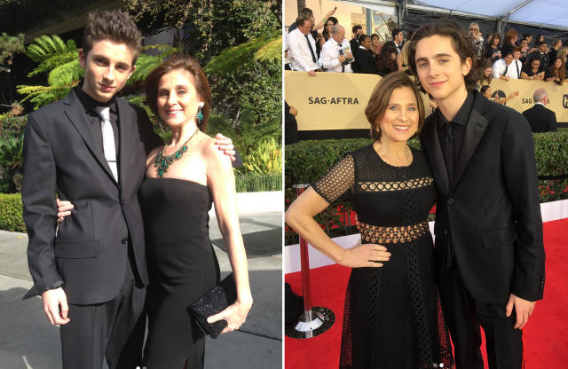 Timothée Chalamet Shares Sweet Throwback Photo of His Mother as His SAG  Awards Date 5 Years Ago