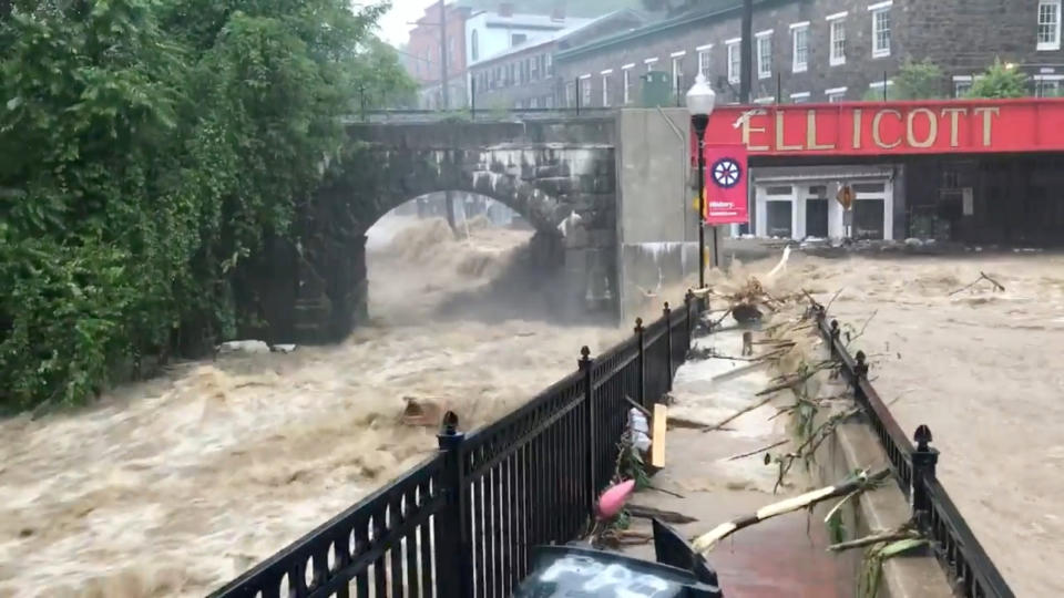 <p>Flooding is seen in Ellicott City, Md., May 27, 2018, in this still image from video from social media. (Photo: Todd Marks via Reuters) </p>