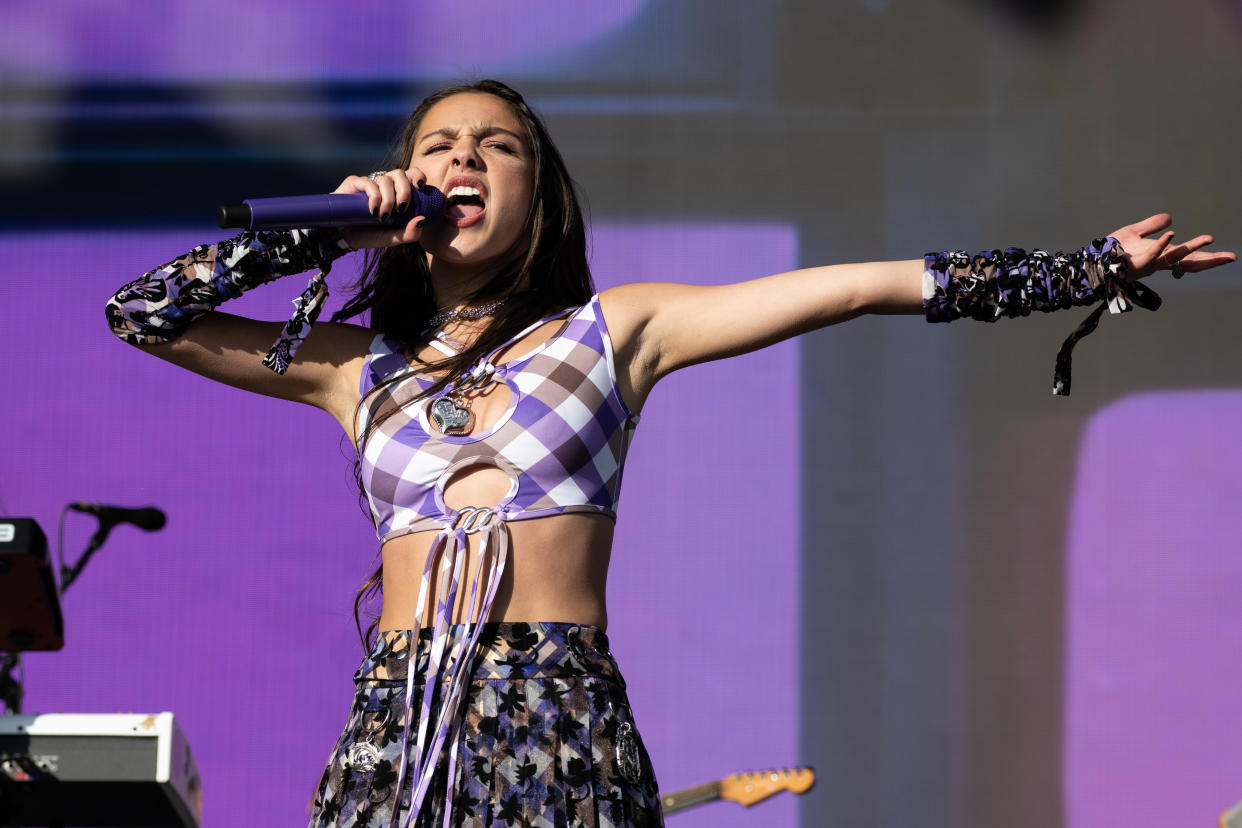 Olivia Rodrigo performs at Glastonbury