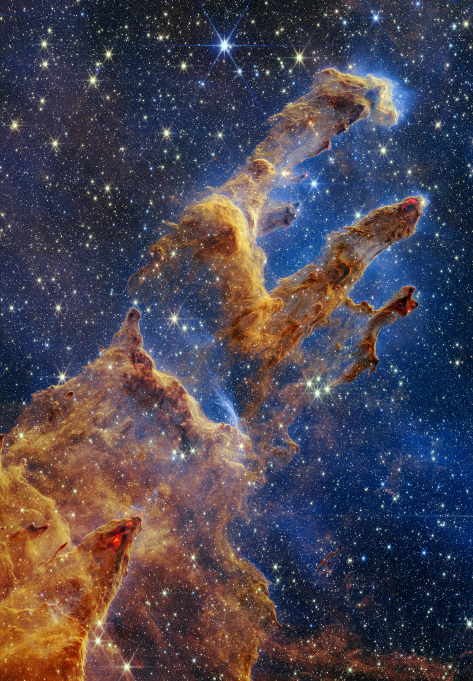  James Webb Space Telescope’s near-infrared-light view of The Pillars of Creation (Space Telescope Science Institute Office of Public Outreach)