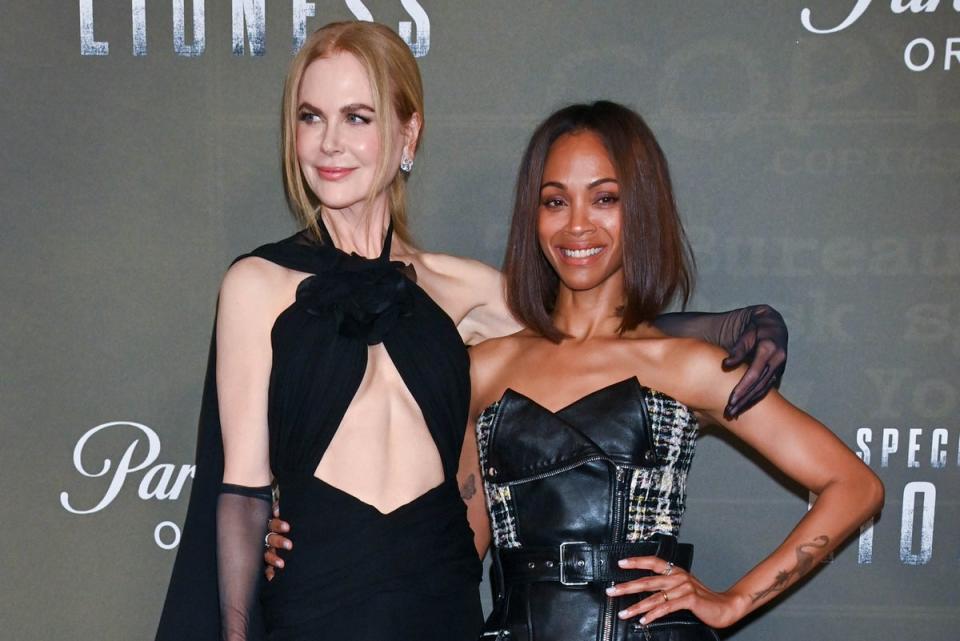 Nicole Kidman and Zoe Saldana attend the launch event for 'Special Ops: Lioness' hosted by Paramount+ and Vanity Fair on July 11, 2023 in London, England. (Dave Benett)