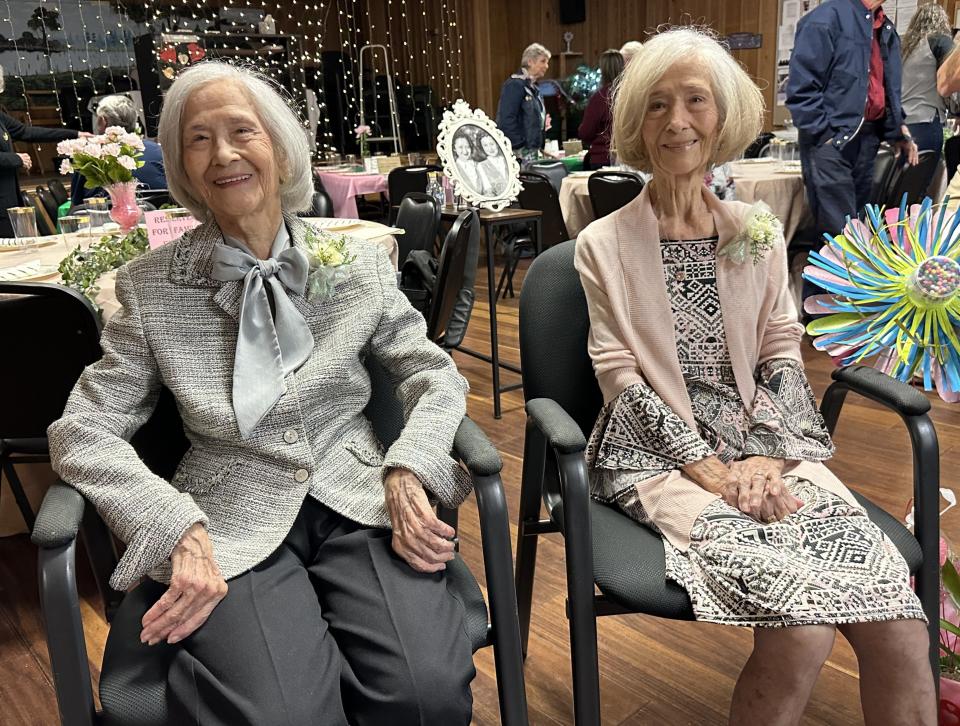 Era Herring Luckie Daniell and Vera Herring Rozier had a big time at their 100th birthday party on Feb. 8 at the Wewahitchka Senior Citizens and Community Center.