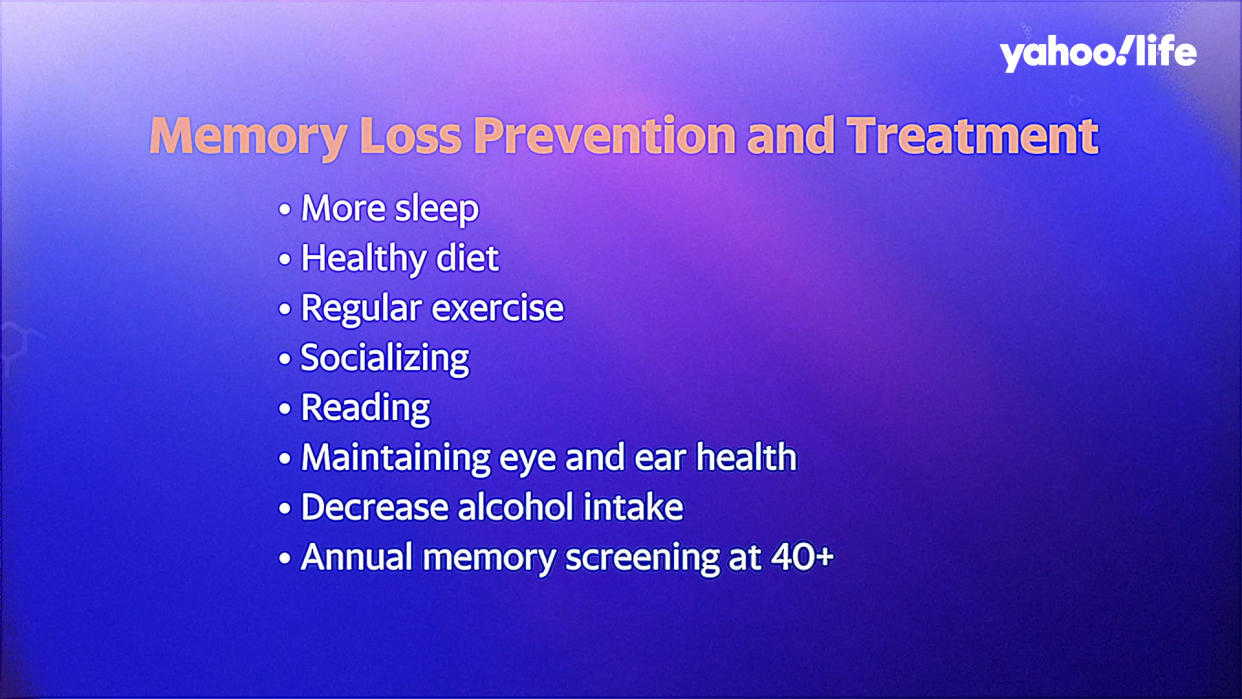 Experts say lifestyle is important in treating memory loss. 