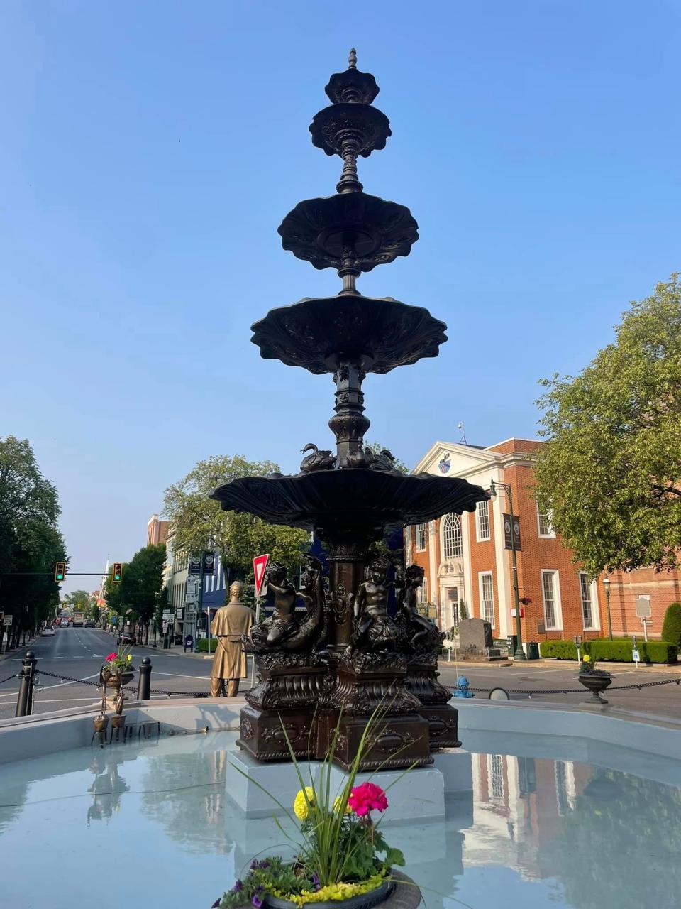 An undated photo of Chambersburg's Memorial Fountain.