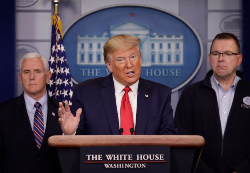 U.S. President Donald Trump holds a news conference in Washington D.C.