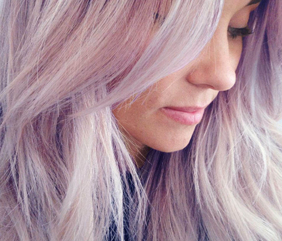 Longtime Kristin Ess client Lauren Conrad sporting a smokey lavender 'do. 