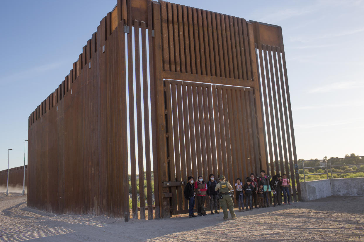 United States Border Patrol agents detain families