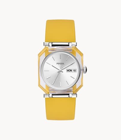 yellow slap watch fossil rock candy watch