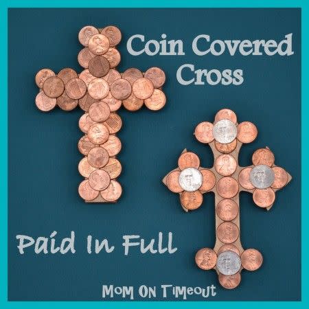 Coin Covered Cross