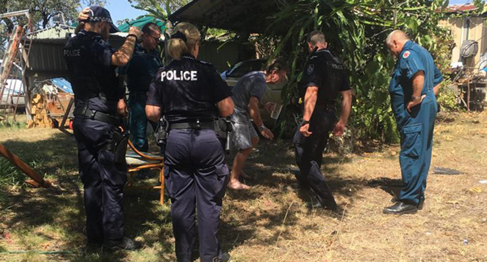 Police and paramedics assess the situation. Source: Supplied