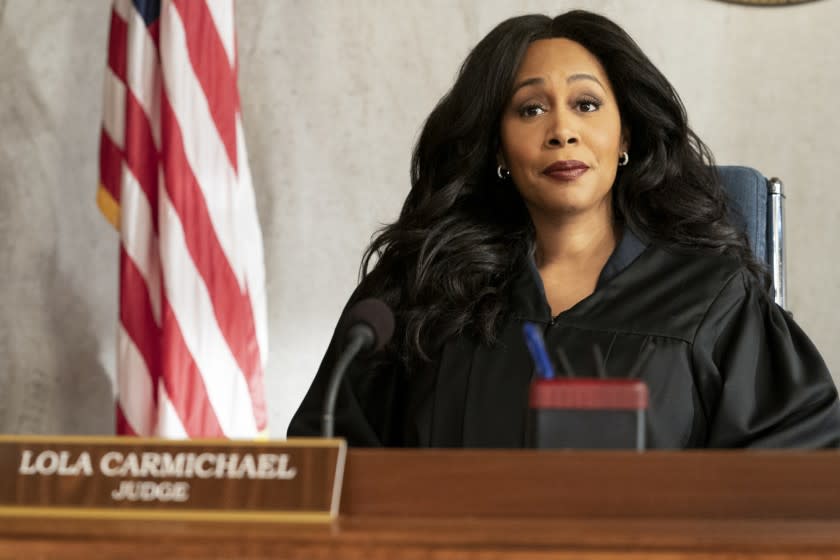 All Rise -- CBS TV Series, "Caught Up in Circles" - Lola is conflicted when a former judge, Judge Prudence Jenkins, (Charlayne Woodard), whom she idolized, has been accused of bribery and is representing herself in a bench trial. Also, Mark moves forward with the case against McCarthy and he and Corrine Cuthbert (Anne Heche) each get one unchallenged request for a new judge, no questions asked, on ALL RISE, Monday, May 3 (9:00- 10:00 PM, ET/PT), on the CBS Television Network. Pictured: Simone Missick as Lola Carmichael Photo: Erik Voake/CBS ©2021 CBS Broadcasting, Inc. All Rights Reserved. Simone Missick in "All Rise" on CBS.