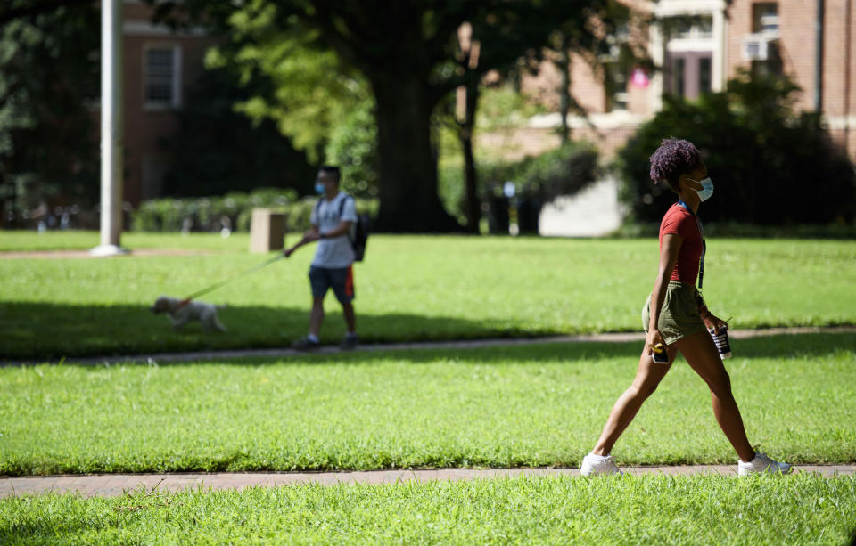 The University of North Carolina at Chapel Hill swapped in-person learning for virtual classes after a COVID-19 outbreak. (Photo by Melissa Sue Gerrits/Getty Images)