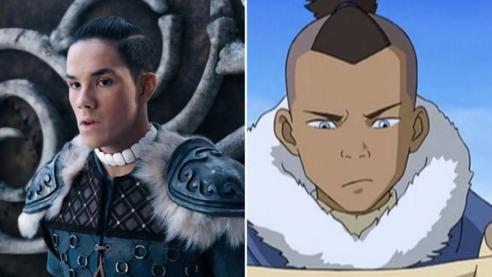 L-R: Ian Ousley's Sokka in the "Avatar: The Last Airbender" series on Netflix and the Nickelodeon animated Sokka voiced by Jack De Sena