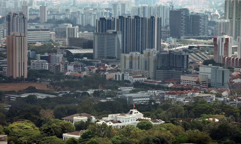 Singapore's Istana Presidential palace (in foreground), pictured on March 6, 2014