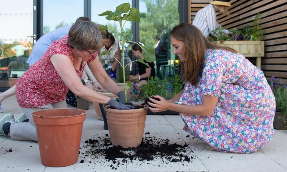 Duchess of Cambridge with pot plants