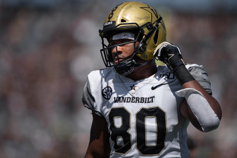 Vanderbilt TE Jared Pinkney would be a nice fit for Matt LaFleur in Green Bay. (Getty Images)