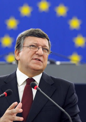 European Commission President Jose Manuel Barroso adresses the assembly of the European Parliament in Strasbourg. Europe went ahead with landmark proposals to tax the financial sector, ignoring US opposition in a move also sure to provoke a row with London which fears capital flight from the City