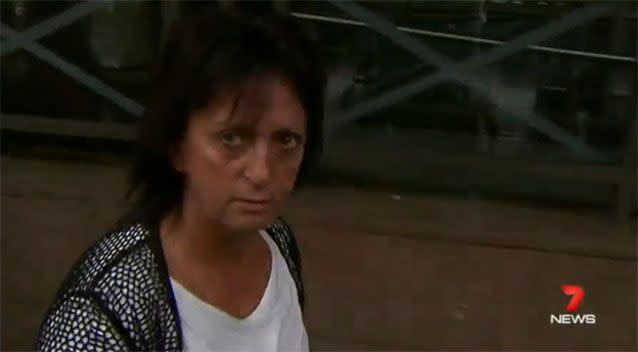 Albert Rapovski's mother, who blew a kiss to him in court, told a reporter she would punch her in the face. Photo: 7 News