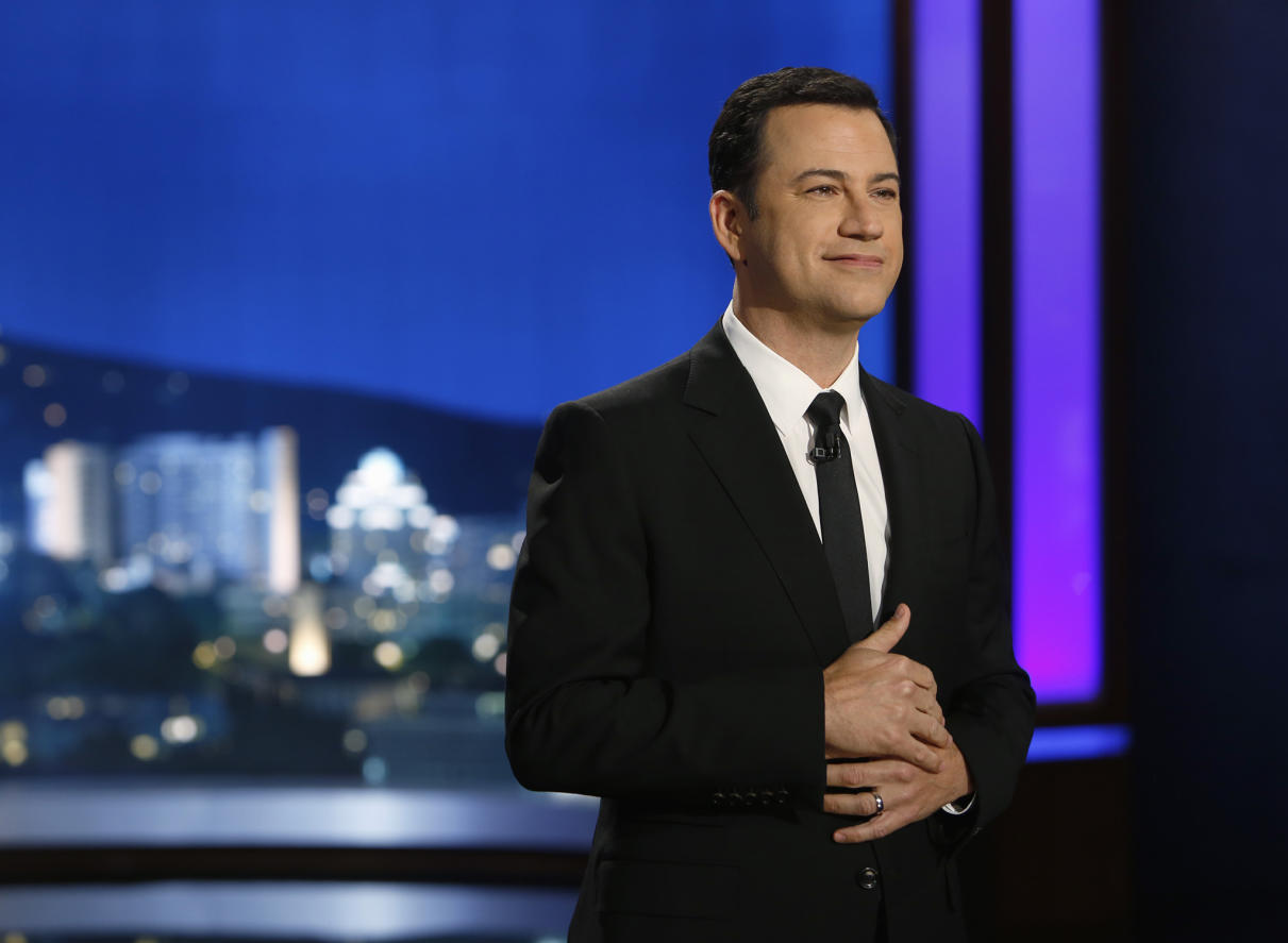 Jimmy Kimmel is in hot water with critics. (Randy Holmes/Getty Images)