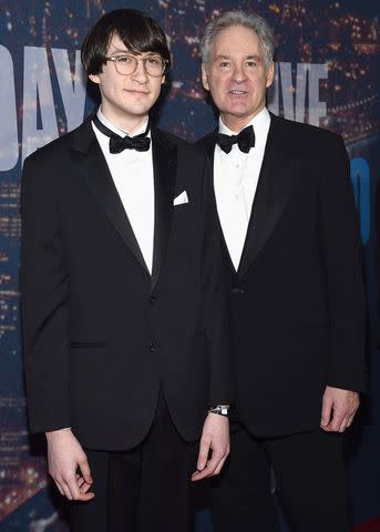 <p>Gary Gershoff/WireImage</p> Kevin Kline with his son Owen Kline attending the SNL 40th Anniversary Celebration at Rockefeller Plaza on February 15, 2015.