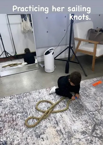 <p>Priyanka Chopra/Instagram</p> Malti practicing her sailing knots