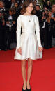 In a knee-length cream dress Alexa looks red carpet ready at the 'Sleeping Beauty' Premiere in Cannes, France.