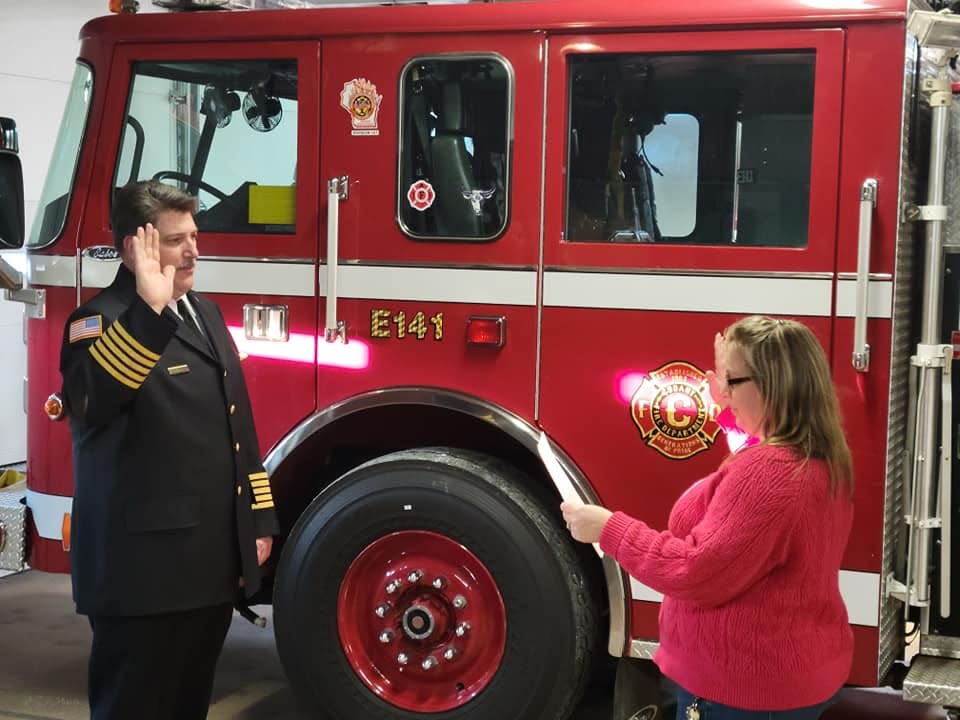 Jeff Bloor was sworn in as Cudahy’s fire chief on Jan. 19. He was appointed to the position in October 2021 but the ceremony was delayed due to the COVID-19 pandemic.