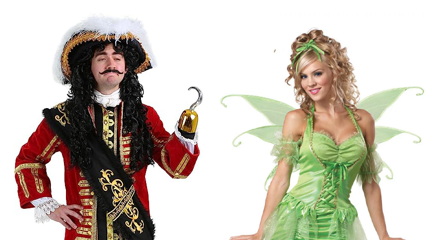 disney couple costumes captian hook and tinker bell