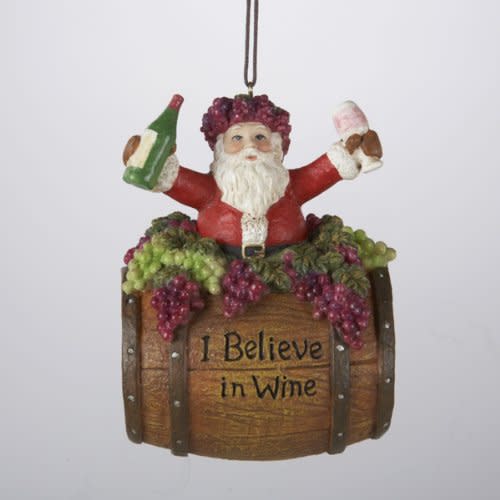 Santa on Wine Barrel Ornament (Amazon / Amazon)