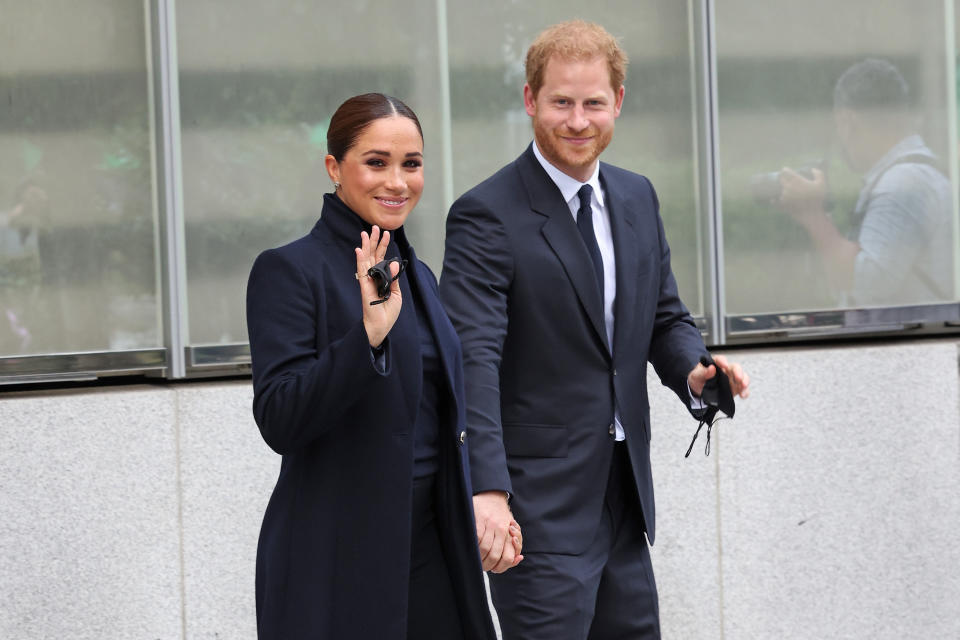 Prince Harry, Duke of Sussex, and Meghan, Duchess of Sussex, visit One World Observatory on September 23, 2021