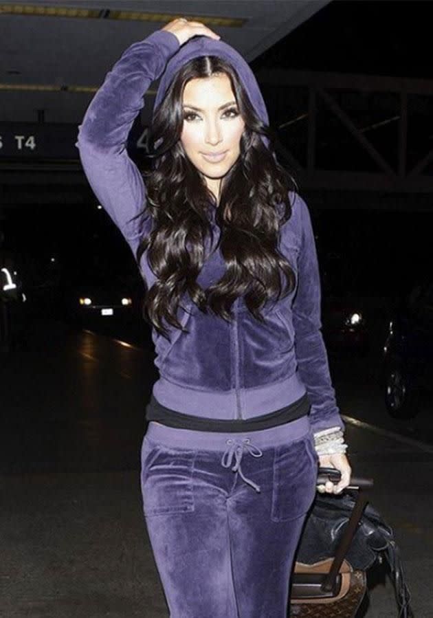 Throwback to Kim in her purple trackies. Photo: Instagram/juicycouture