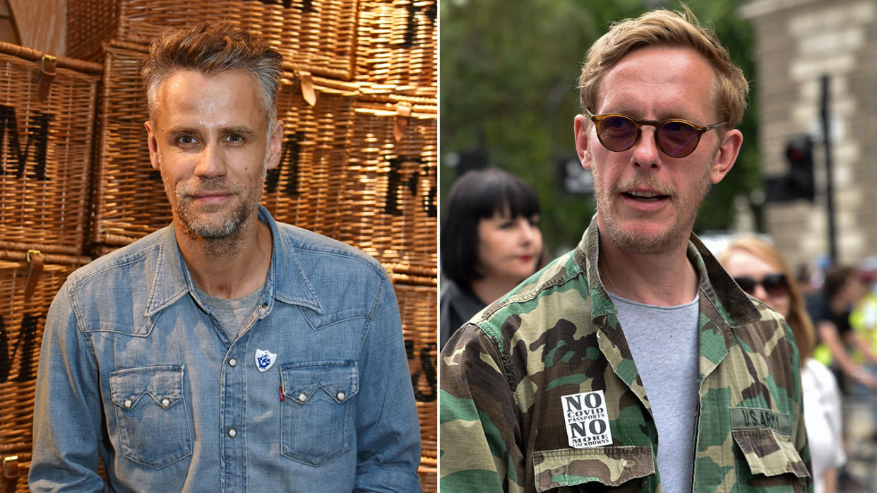 Richard Bacon and Laurence Fox have exchanged messages on Twitter over his controversial Pride video. (Getty)