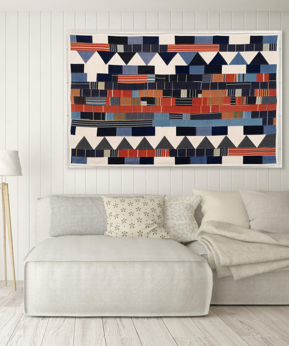 10. Try a rug or textile as wall art