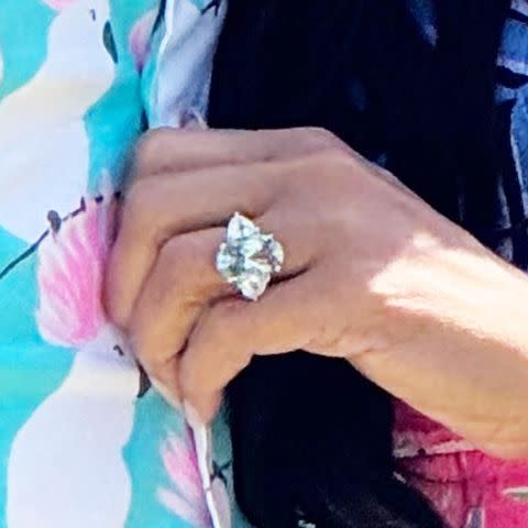 <p>Jessica Ranek</p> A closeup look at Khaliah Ali's engagement ring