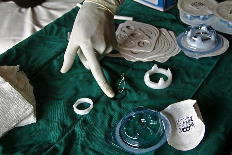 A non-surgical circumcision device called Prepex used in Uganda as part of a campaign to reduce AIDS/HIV rates pictured on May 12, 2014