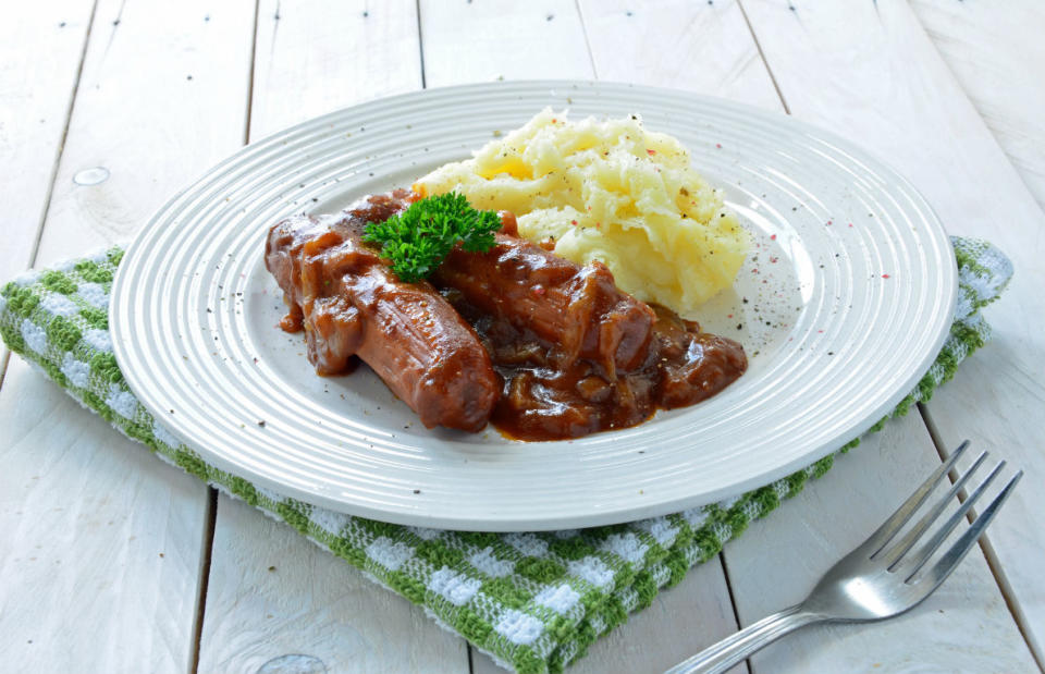 <p><span>The classic British meal of sausages and </span><a rel="nofollow noopener" href="http://www.thedailymeal.com/recipes/creamy-and-delicious-mashed-potatoes-recipe" target="_blank" data-ylk="slk:mashed potatoes;elm:context_link;itc:0;sec:content-canvas" class="link "><strong>mashed potatoes</strong></a><span> is popular in all the royal households. Obviously, </span><a rel="nofollow noopener" href="http://www.thedailymeal.com/ultimate-breakfast-sausage-taste-test/112113" target="_blank" data-ylk="slk:the sausages;elm:context_link;itc:0;sec:content-canvas" class="link "><strong>the sausages</strong></a><span> should come from Prince Charles’ estate. We know that Prince Charles loves grilling outside, so in the warmer months, we hope he cooks those sausages himself on his grill in the palace gardens.</span></p>