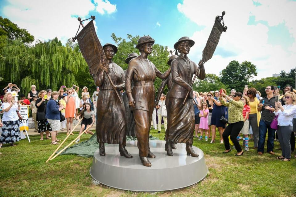 The Tennessee women's suffrage monument was unveiled at Centennial Park on Aug. 26, 2016.
