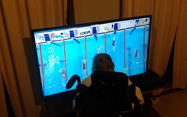 Stuart enjoys watching swimming and the cricket. Source: Facebook.