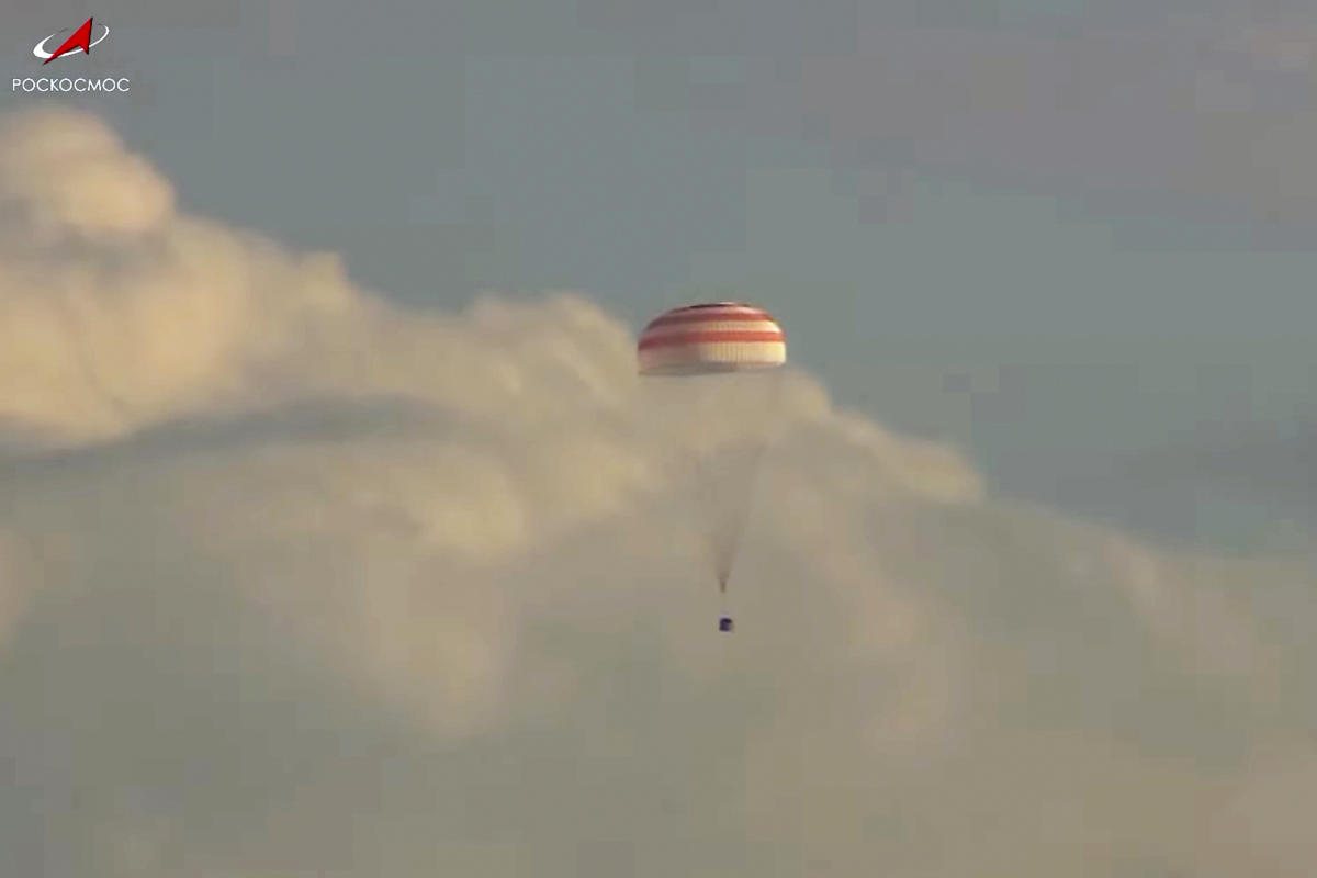 Three astronauts return to Earth after a year in space. NASA's