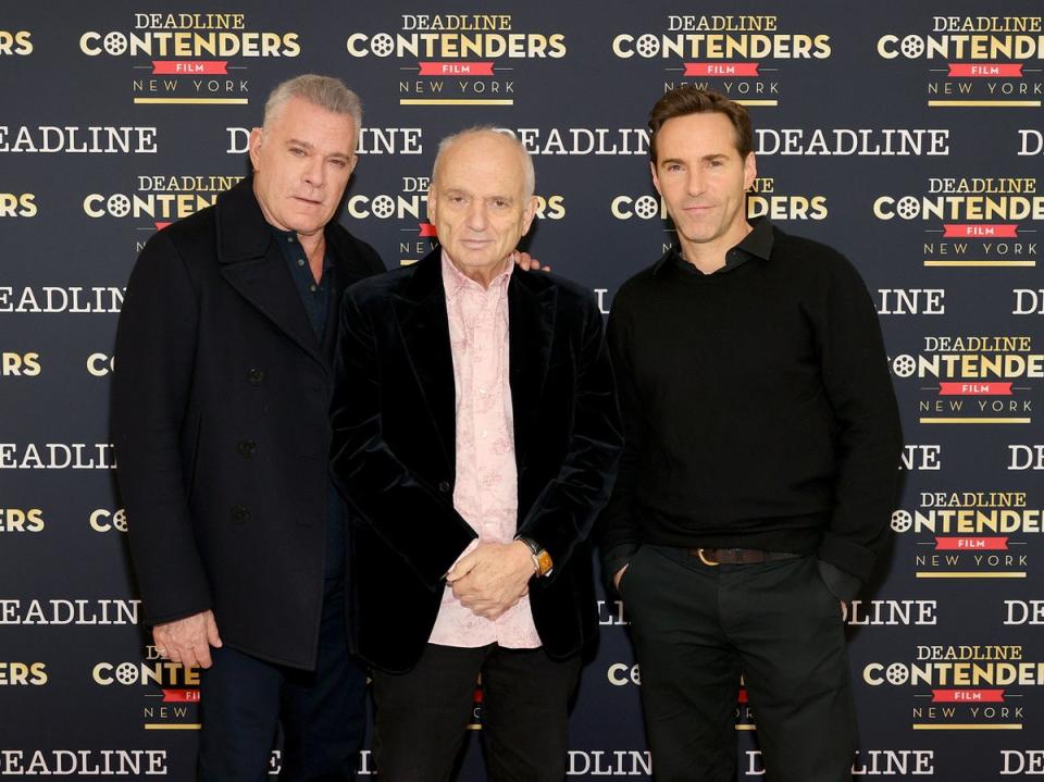 Liotta with ‘Sopranos’ creator David Chase and ‘The Many Saints of Newark’ co-star Alessandro Nivola (Getty Images for Deadline)