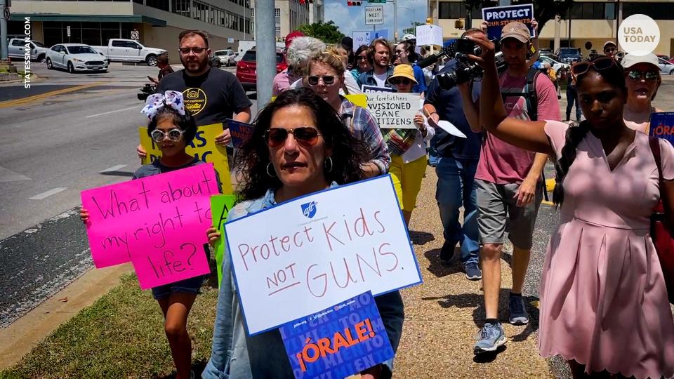 'Shame on you!': Teachers, parents march for 'sensible gun' laws after Uvalde shooting