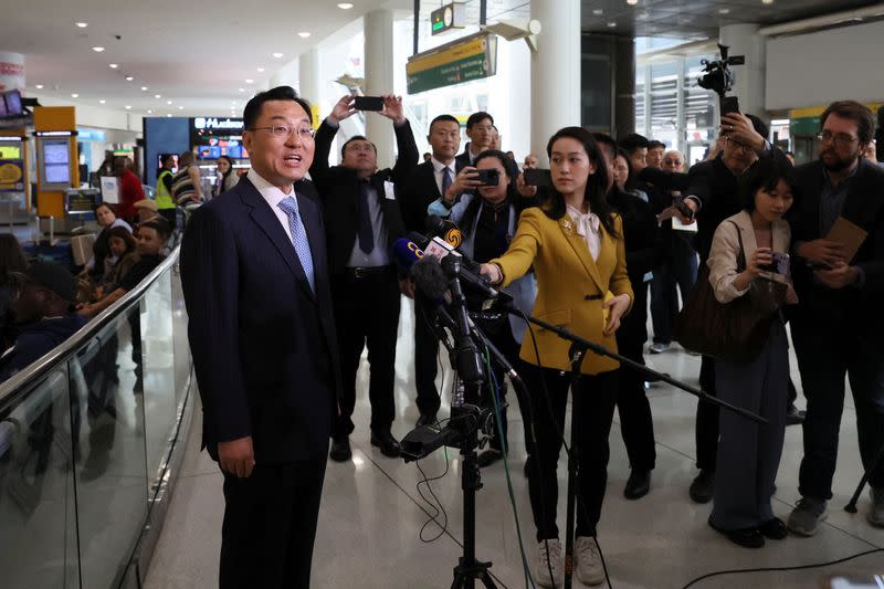 Xie Feng, China's new ambassador to the U.S., arrives at JFK airport in New York City